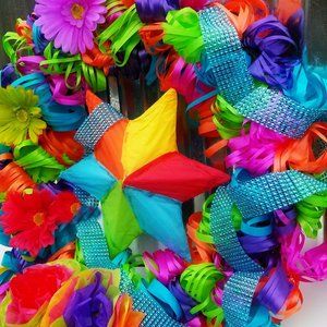 Fiesta Spring Door Wreath Colorful Home De…